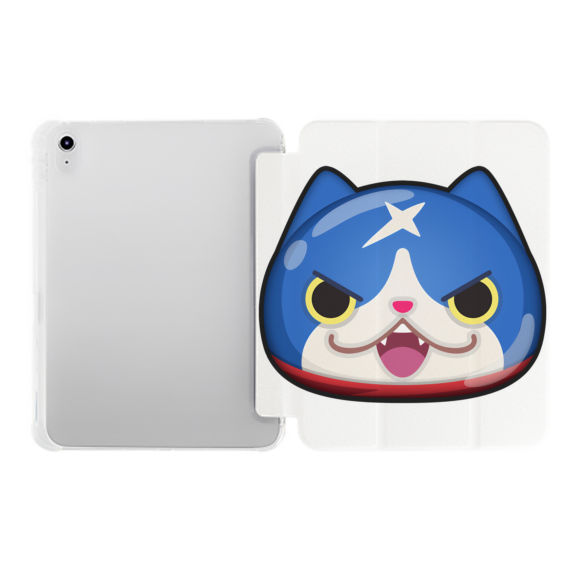 （画像用） 妖怪ウォッチ Yo-kai Watch IPad ケース ペン収納付き 三つ折りスタンド PUレザー×シリコン 対応機種9.5/10.5/10.9インチ